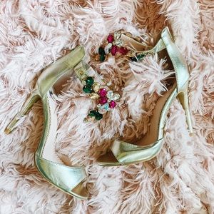Gemstone gold sandals